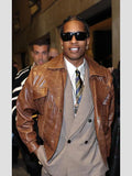 A$AP Rocky Brown Leather Biker Jacket