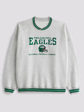 Abercrombie Philadelphia Eagles Crew Sweatshirt Heather Grey