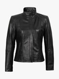 Acerra Womens Leather Cafe Racer Biker Jacket