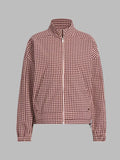 Adidas Gingham Jacket Burgundy