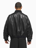 Adidas x Willy Chavarria Leather Bomber Jacket Black