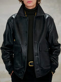 Aime Leon Dore Leather Flight Jacket Black