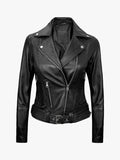 Aldo Womens Asymmetrical Black Leather Jacket