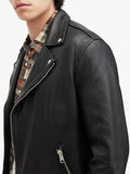 Allsaints Black Leather Milo Biker Jacket