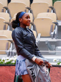 American Tennis Player Coco Gauff Cropped Leather Jacket