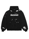 Balenciaga Destroyed Hoodie Black