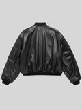 Balenciaga I Automobili Lamborghini Oversized Leather Bomber Jacket Black