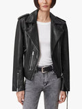 Black Balfern Leather Biker Jacket