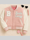 Barbie Energy Varsity Jacket PInk