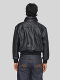Black Leather Bomber Jacket Mutimer