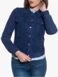 Blue Real Suede Leather Jacket for Women – Giusy