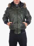 Boston Green Down Jacket With Hood