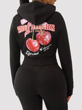 Cherry Shrunken Zip Hoodie True Religion
