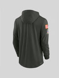 Chicago Bears Nike 2025 Salute to Service Sideline Hooded Long Sleeve T-shirt
