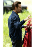 Colin Farrell A Big Bold Beautiful Journey Blue Suede Jacket
