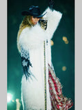 Cowboy Carter Tour Beyonce Burberry White Faux Fur Coat