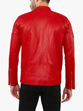 Declan Red Racer Leather Jacket Back