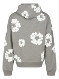 Denim Tears Printed Cotton Wreath Hoodie Grey