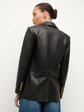 Dickey Veronica Beard Black Leather Jacket Blazer