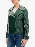 Double Breasted Green Short Trench Jacket