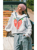 Elwood Strawberry Zip-Up Hoodie Grey