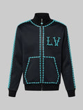 Embellished Cotton Track Jacket Louis Vuitton