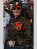 Emma Stone Padres Varsity Jacket Brown