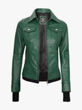 Green Jacket For Women With Removable Hood