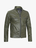 Green Olive Leather Jacket