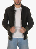 Green U03 Mens Bomber Shirt Style Jacket
