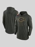 Green Bay Packers 2025 Salute to Service Hooded Long Sleeve T-shirt