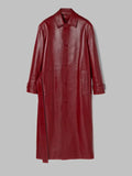 Gucci Shiny Leather Trench Coat Red