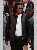 Jay-Z LV Leather Mix Track Jacket Black