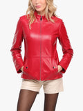 Leather jacket Red Woman Lakes