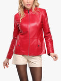 Leather jacket Red Woman