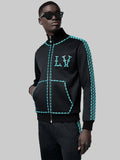 Louis Vuitton Embellished Cotton Track Jacket Black