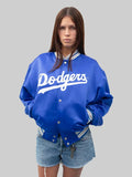 Madhappy Dodgers Blue Satin Baseball Varsity Jacket