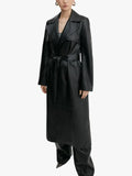 Mango 100% leather trench Black coat