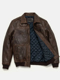 Maverick Brown Leather Bomber Jacket