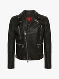 McQueen Black Leather Biker Jacket