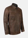 Men’s Lambskin Brown Biker Leather Jacket