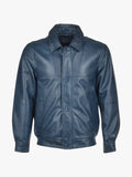 Men’s Navy Blue Blouson Leather Jacket