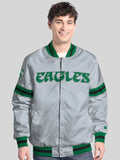 Men's Starter Gray Philadelphia Eagles Vintage Scout Full-Snap Varsity Jacket