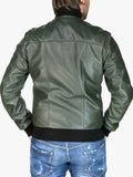 Mens Bomber Zipper Green David Jacket