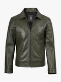 Mens Green Vintage Leather Jacket