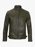Mens Quilted Shoulder Green Jacket