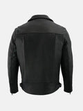 Mens Vented Black Biker Leather Jacket Back