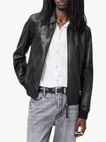 Mens Black Leather Gen Jacket