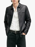 Mens Black Leather Luck Jacket