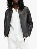 Mens Black Leather Miller Jacket